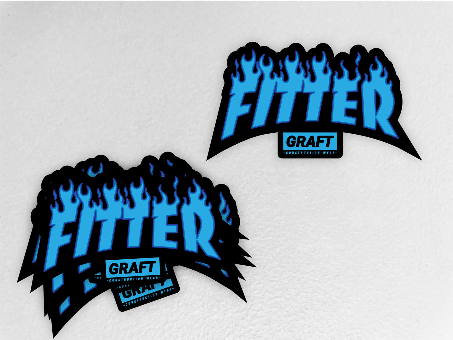 Fitter - Flame Series Hard Hat Sticker
