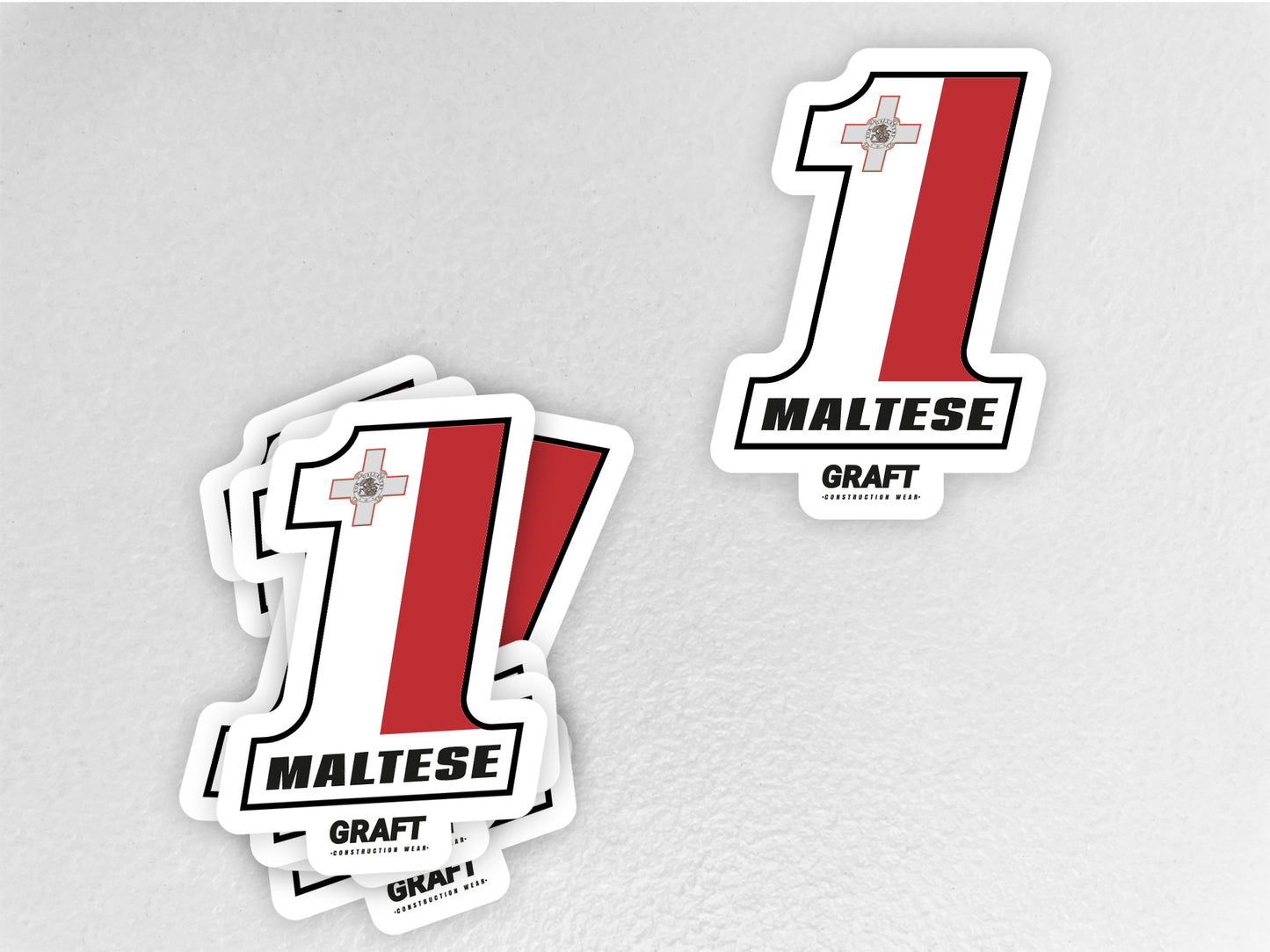 #1 Maltese Hard Hat Sticker