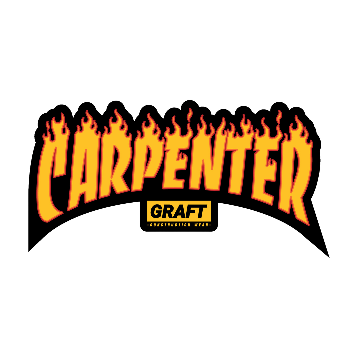 CARPENTER - Flame Series Hard Hat Sticker