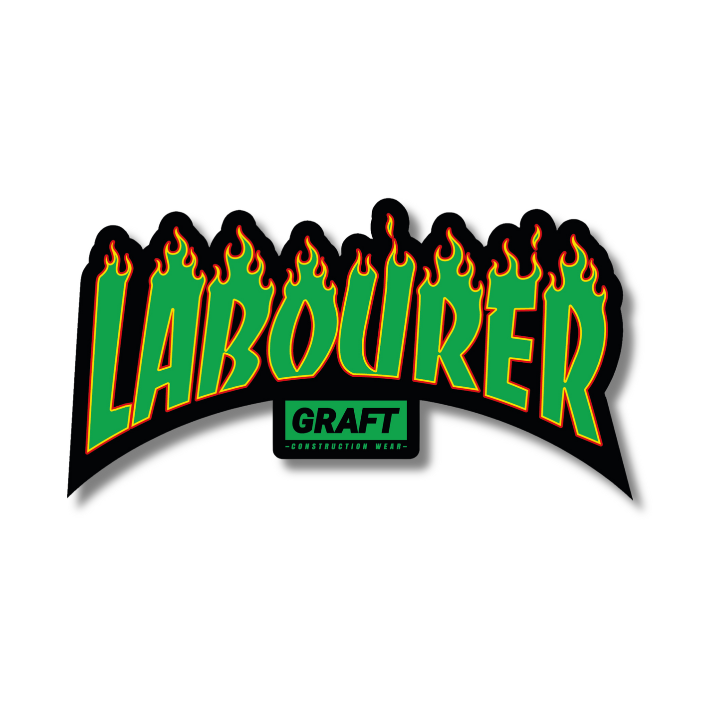 LABOURER - Flame Series Hard Hat Sticker