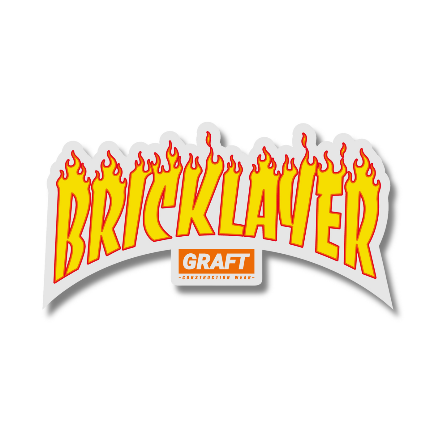 BRICKLAYER - Flame Series Hard Hat Sticker