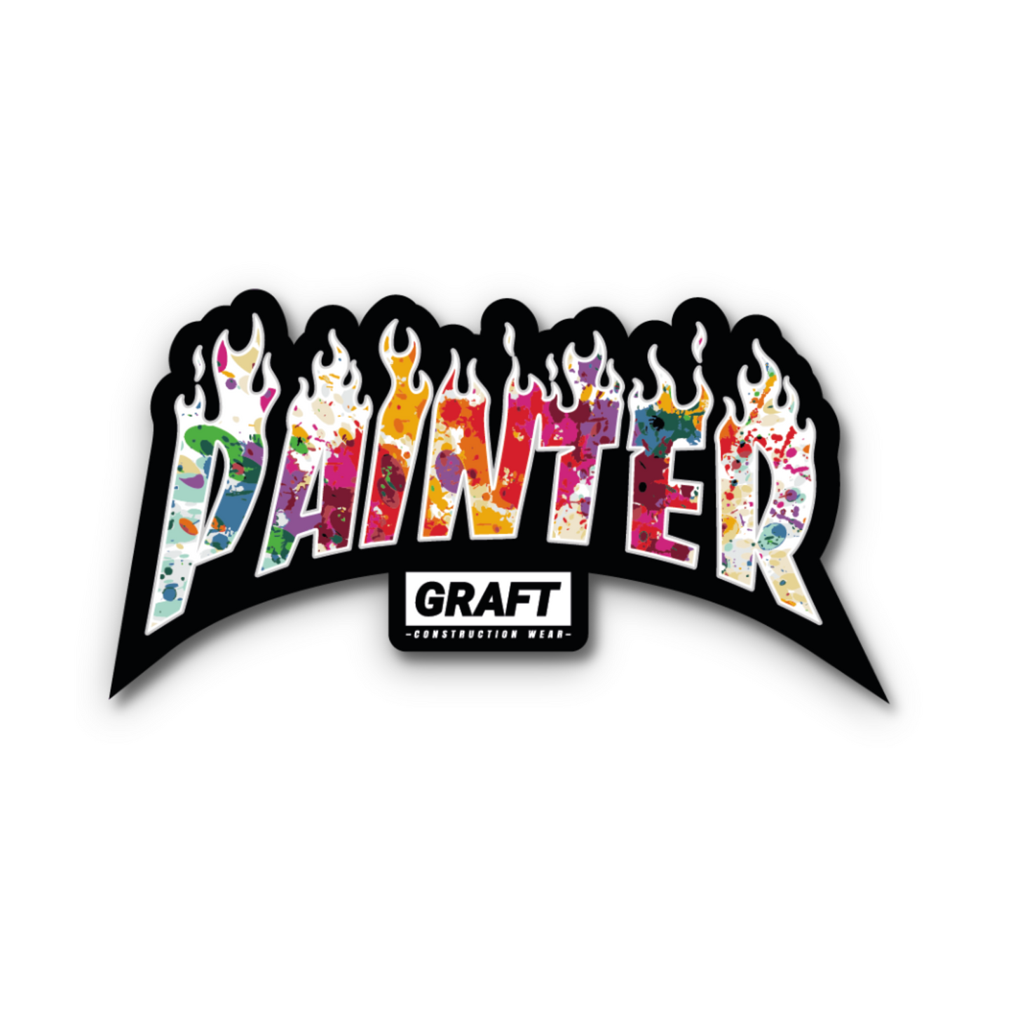 Painter - Flame Series Hard Hat Sticker