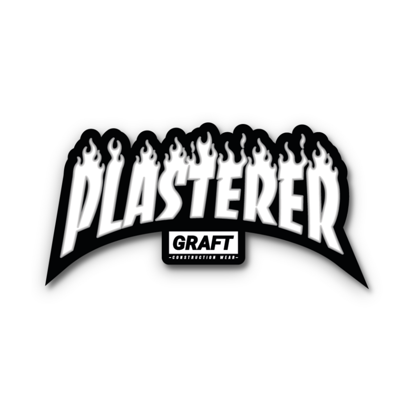 Plasterer - Flame Series Hard Hat Sticker