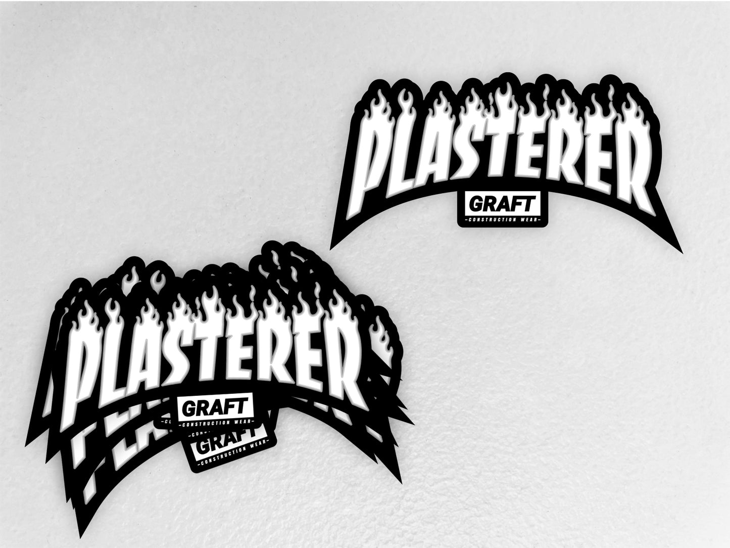 Plasterer - Flame Series Hard Hat Sticker