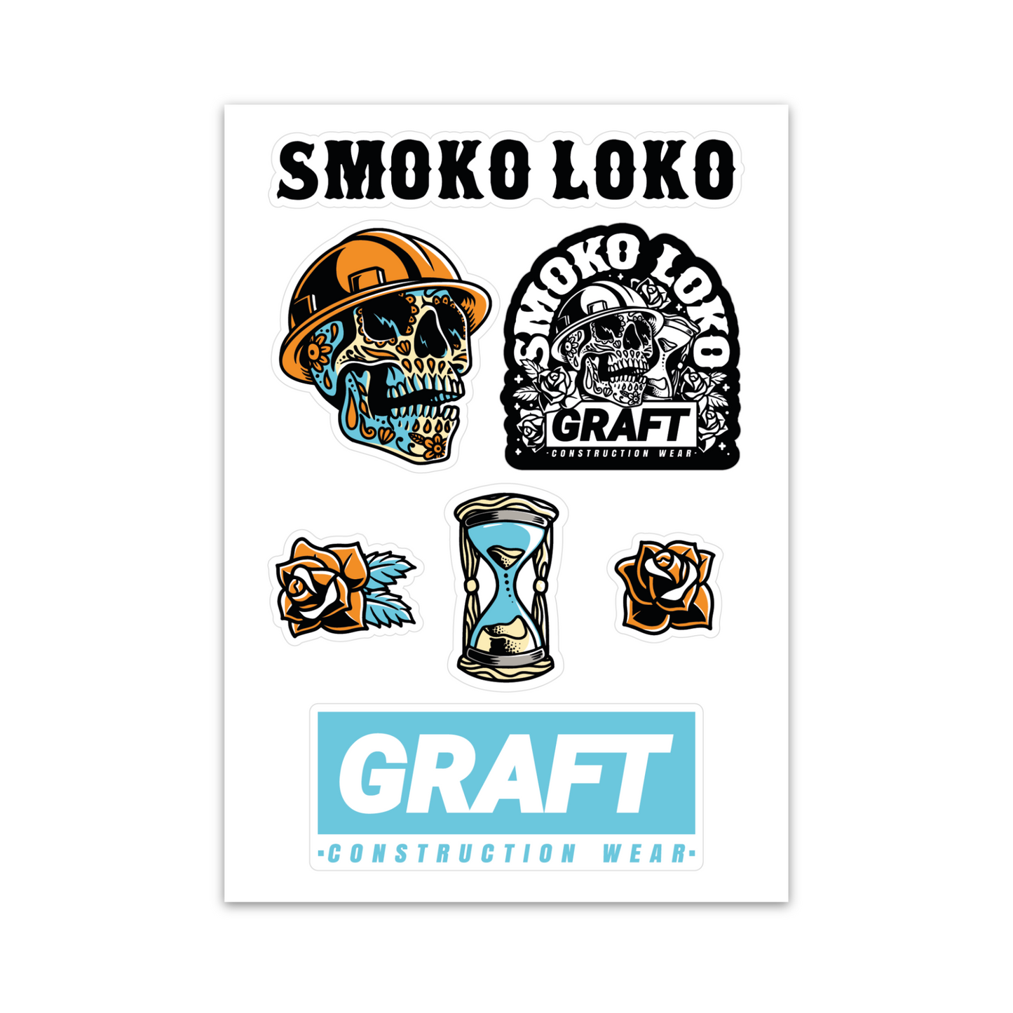 Smoko Loko A4 Hard Hat Sticker Sheet