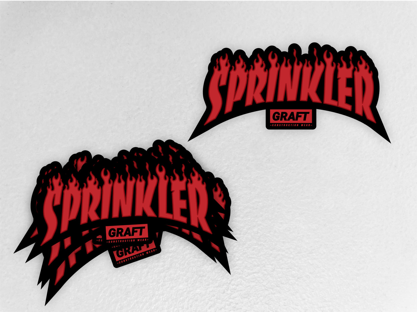 Sprinkler - Flame Series Hard Hat Sticker