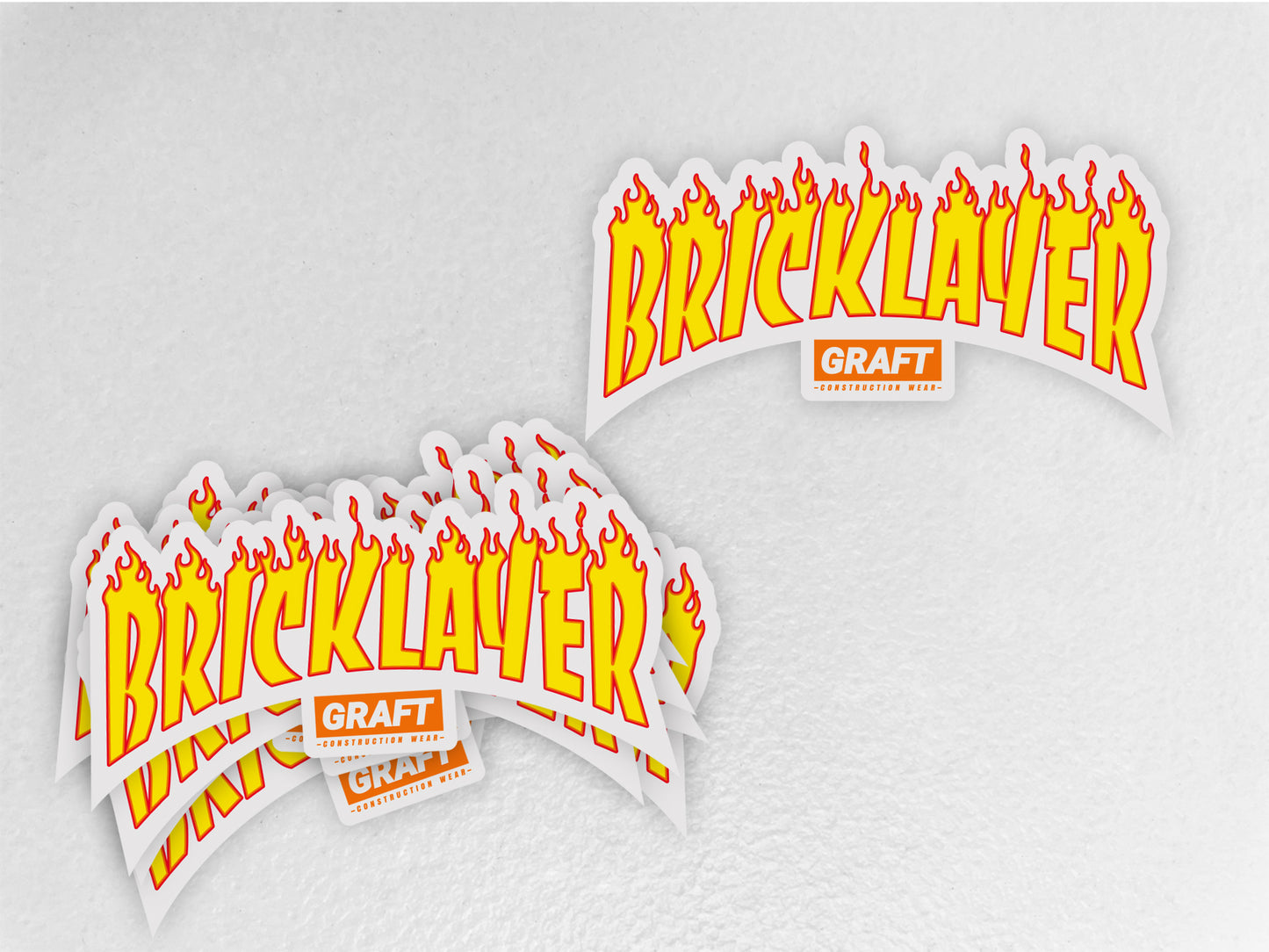 BRICKLAYER - Flame Series Hard Hat Sticker