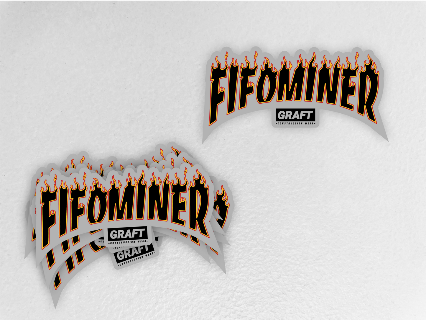 FIFO MINER - Flame Series Hard Hat Sticker