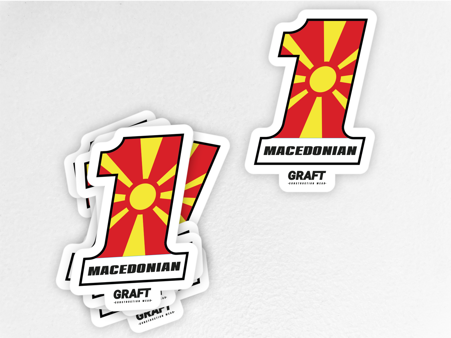 #1 Macedonian Hard Hat Sticker