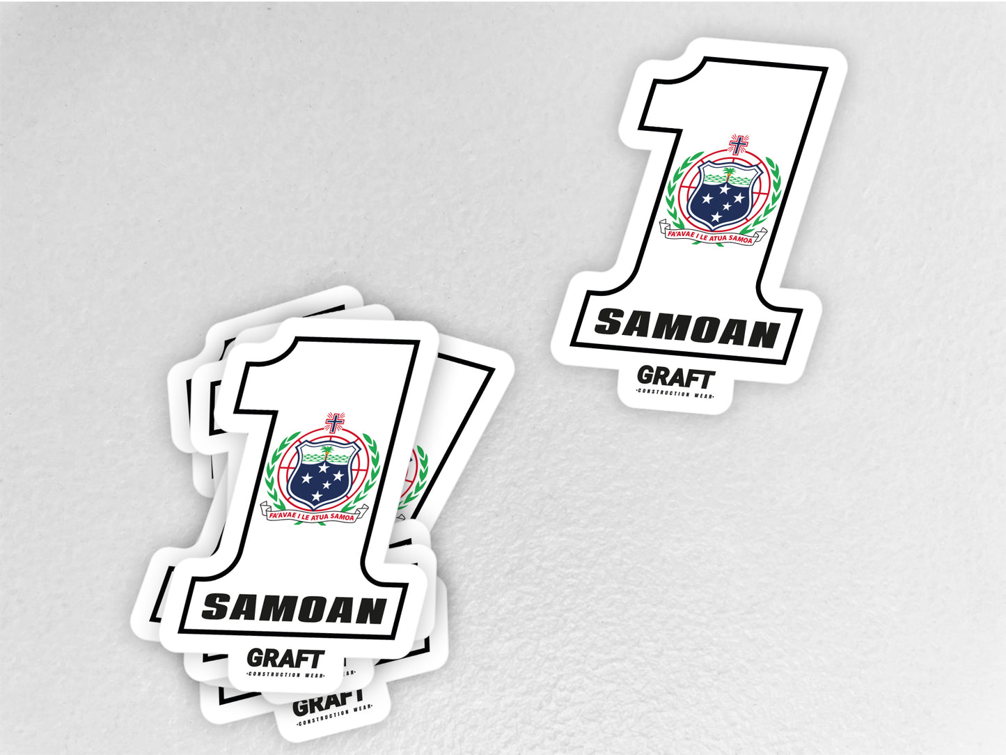 #1 Samoan Hard Hat Sticker