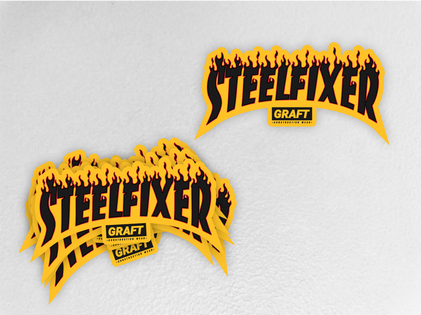 STEEL FIXER - Flame Series Hard Hat Sticker