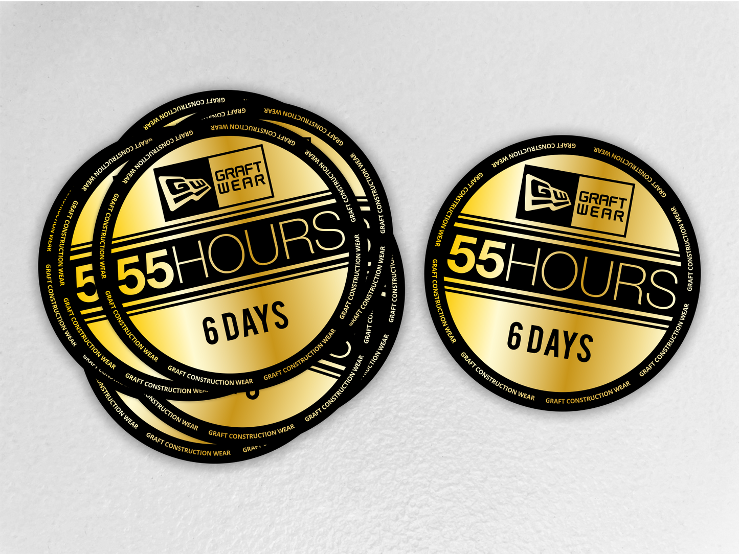 55 HR WEEK HARD HAT STICKER