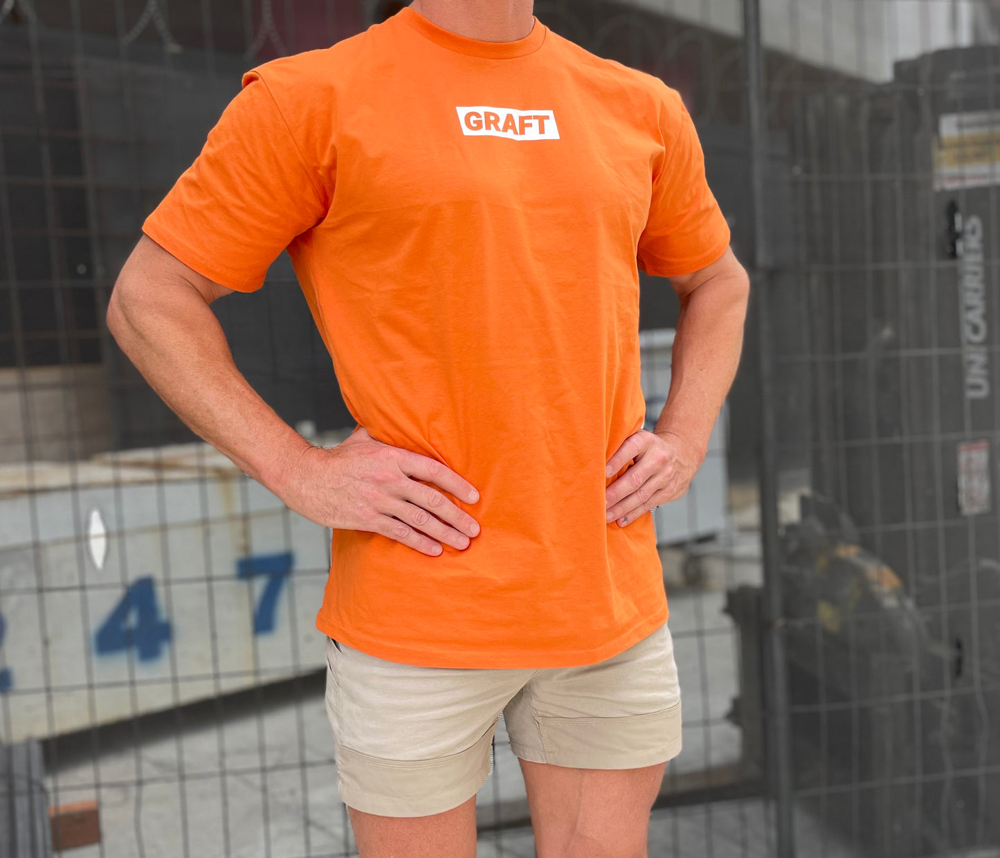 ORANGE CONSTRUCTION TEE