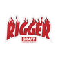 RIGGER - Flame Series Hard Hat Sticker