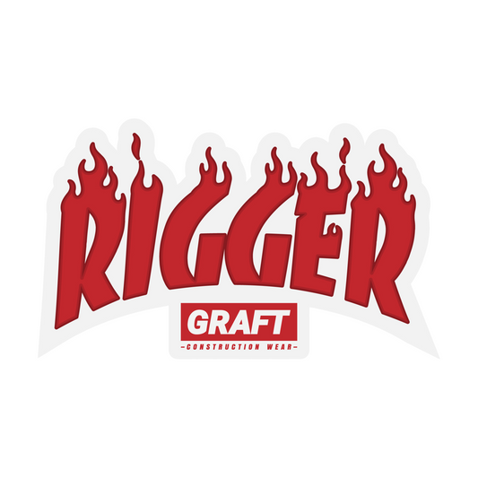RIGGER - Flame Series Hard Hat Sticker