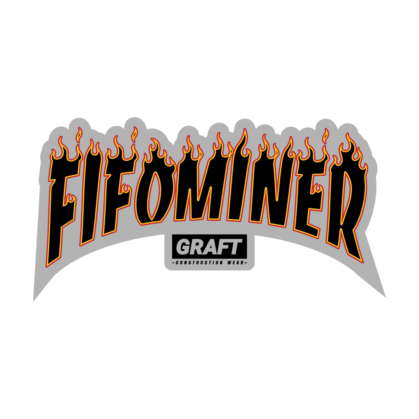 FIFO MINER - Flame Series Hard Hat Sticker