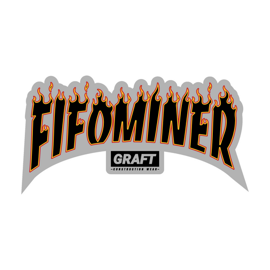 FIFO MINER - Flame Series Hard Hat Sticker