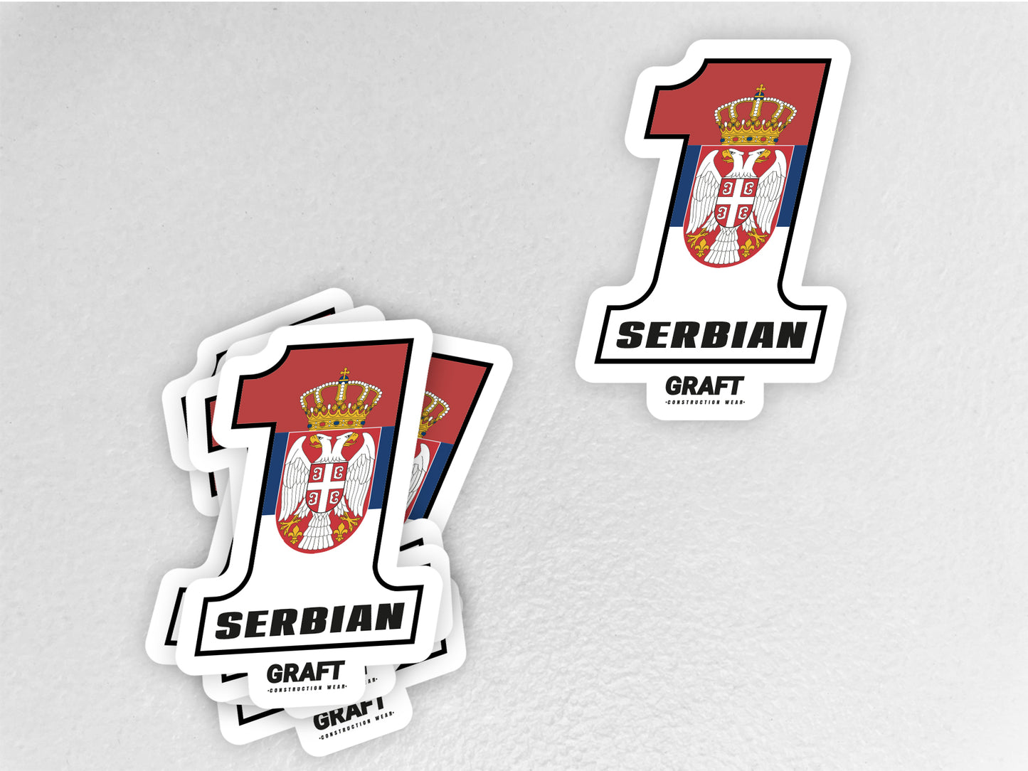#1 Serbian Hard Hat Sticker