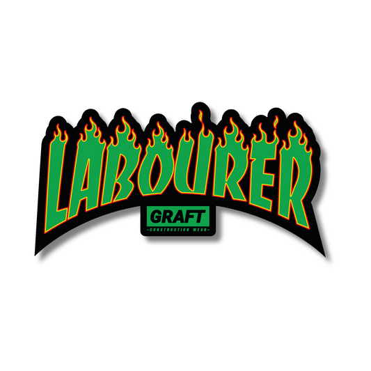 LABOURER - Flame Series Hard Hat Sticker