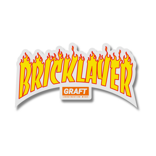 BRICKLAYER - Flame Series Hard Hat Sticker