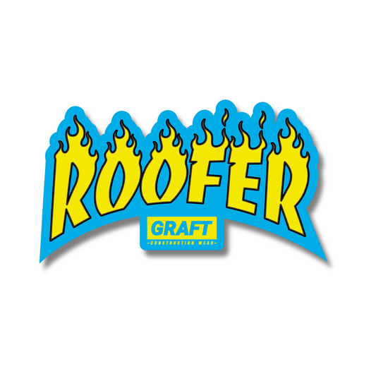 ROOFER - Flame Series Hard Hat Sticker
