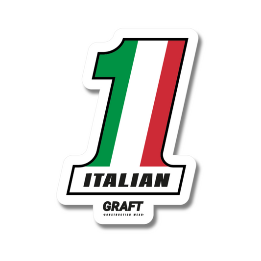 #1 Italian Hard Hat Sticker