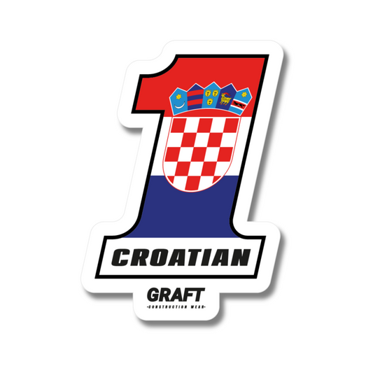 #1 Croatian Hard Hat Sticker