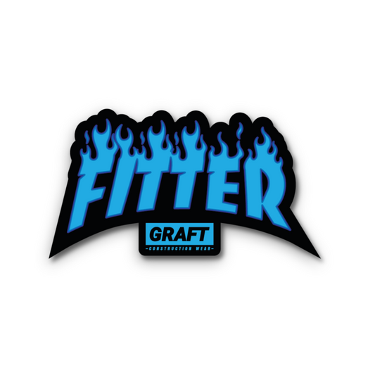 Fitter - Flame Series Hard Hat Sticker