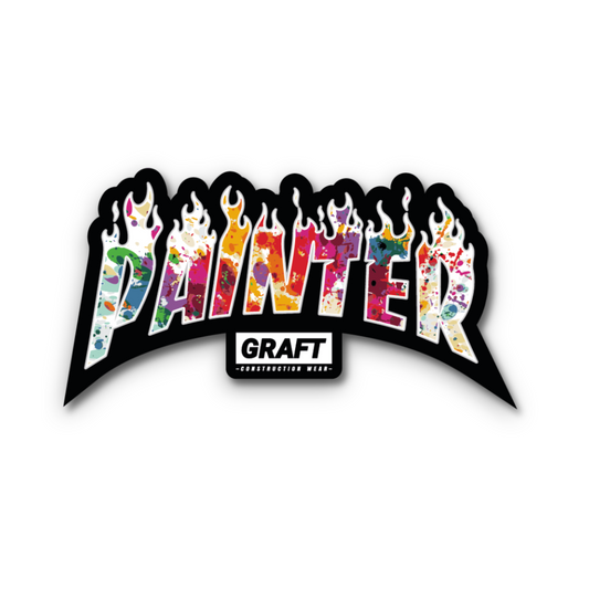 Painter - Flame Series Hard Hat Sticker