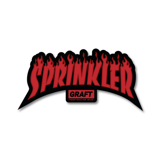 Sprinkler - Flame Series Hard Hat Sticker
