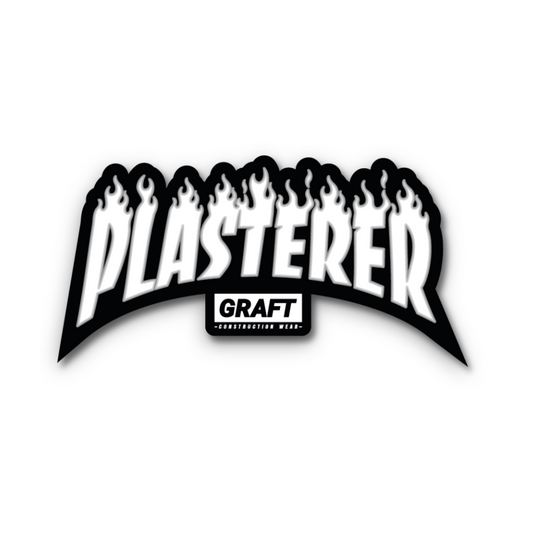 Plasterer - Flame Series Hard Hat Sticker