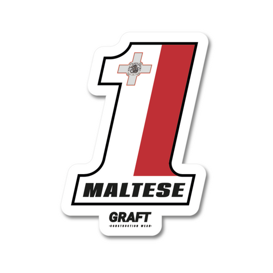 #1 Maltese Hard Hat Sticker