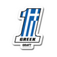 #1 Greek Hard Hat Sticker