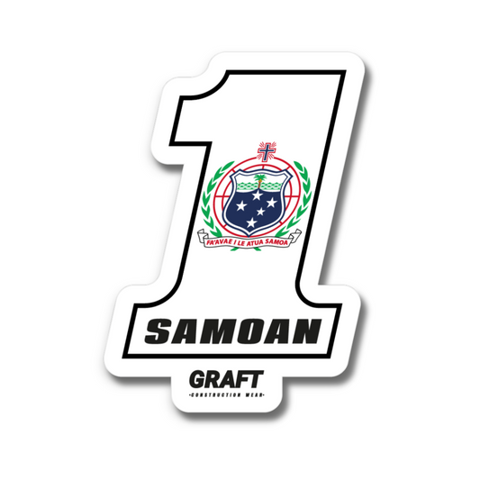 #1 Samoan Hard Hat Sticker