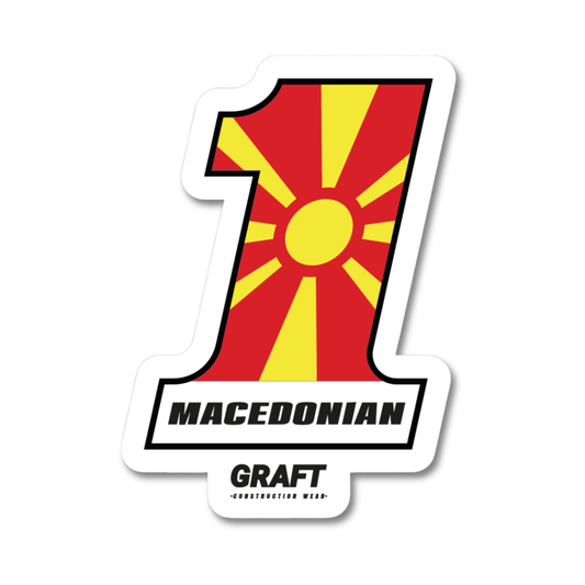 #1 Macedonian Hard Hat Sticker