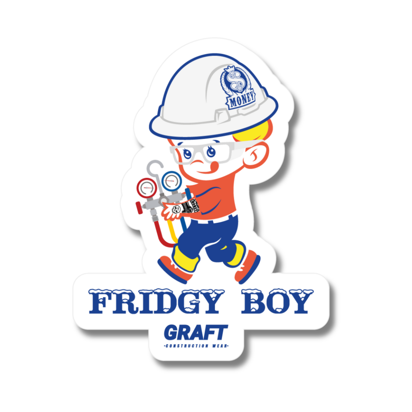 Fridgy Boy Hard Hat Sticker
