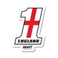 #1 England Hard Hat Sticker