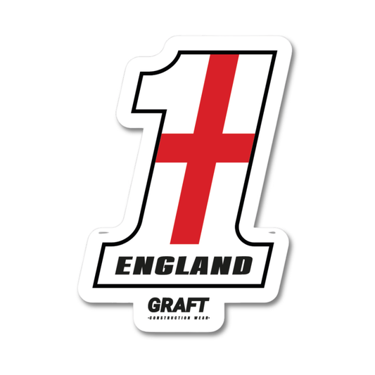 #1 England Hard Hat Sticker