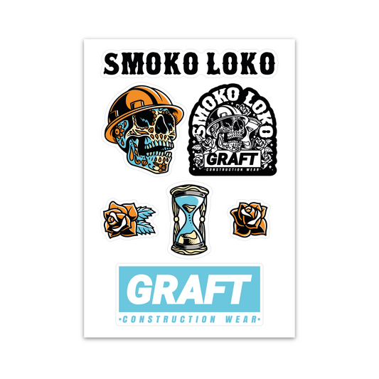Smoko Loko A4 Hard Hat Sticker Sheet