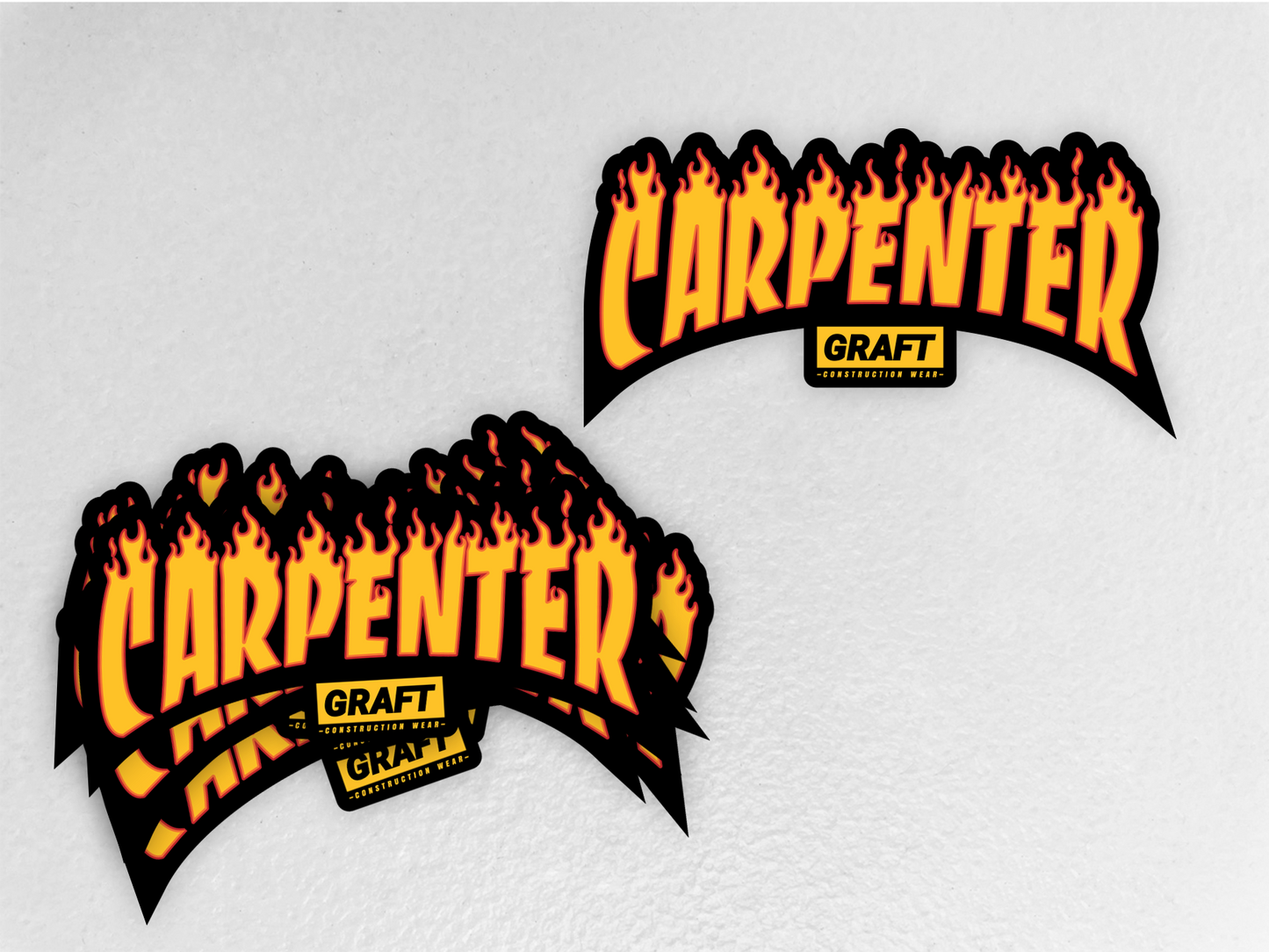 CARPENTER - Flame Series Hard Hat Sticker
