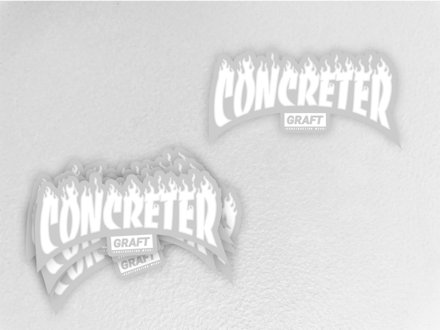 CONCRETER - Flame Series Hard Hat Sticker