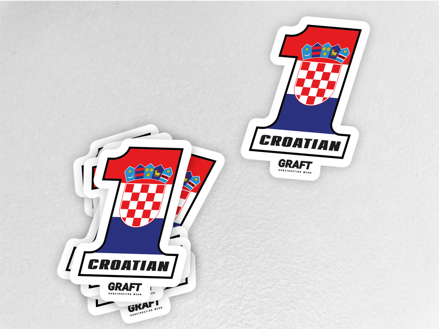 #1 Croatian Hard Hat Sticker