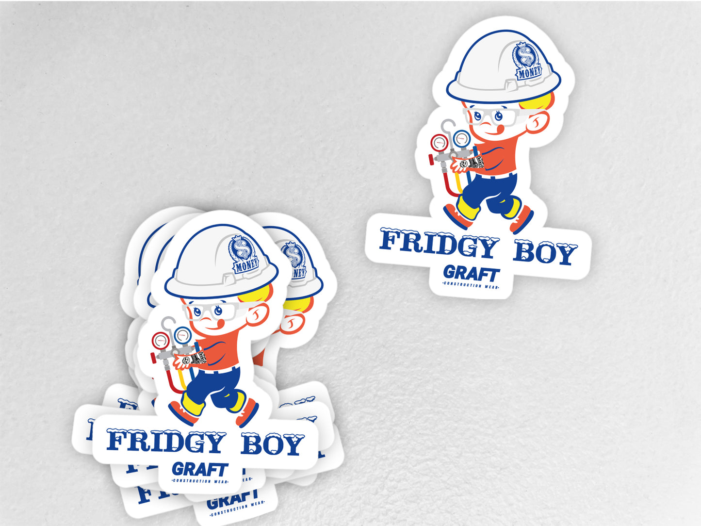Fridgy Boy Hard Hat Sticker
