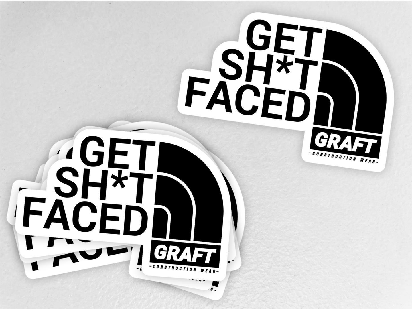 Get Shit Faced Hard Hat Sticker