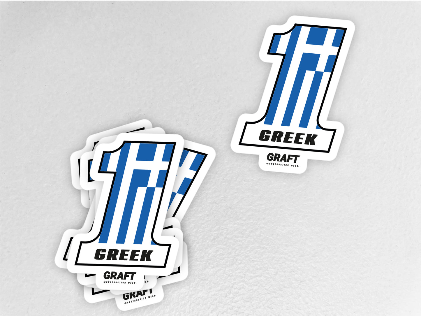 #1 Greek Hard Hat Sticker