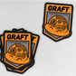 GRAFT ORANGE CLUB LOGO HARD HAT STICKER