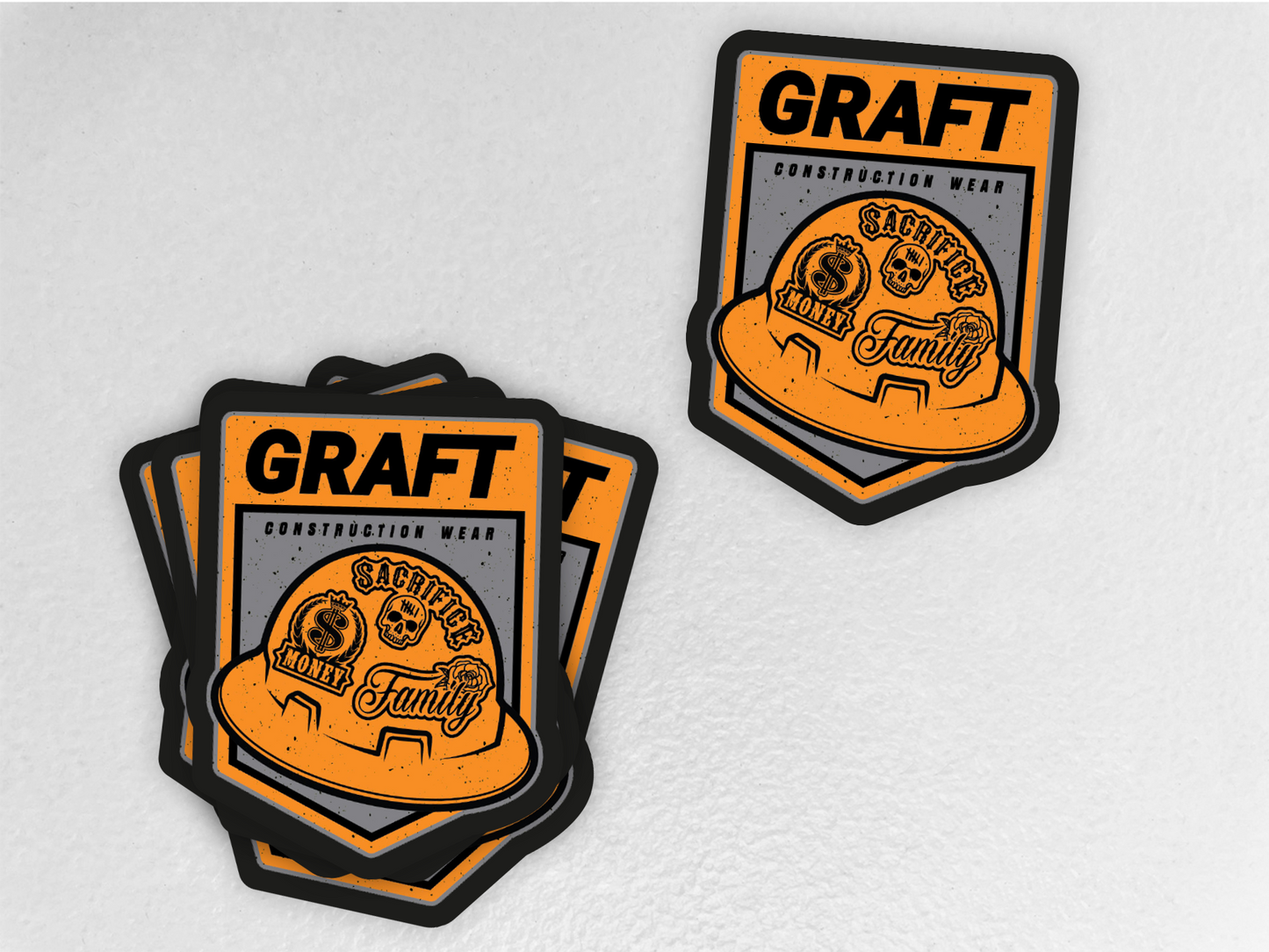 GRAFT ORANGE CLUB LOGO HARD HAT STICKER