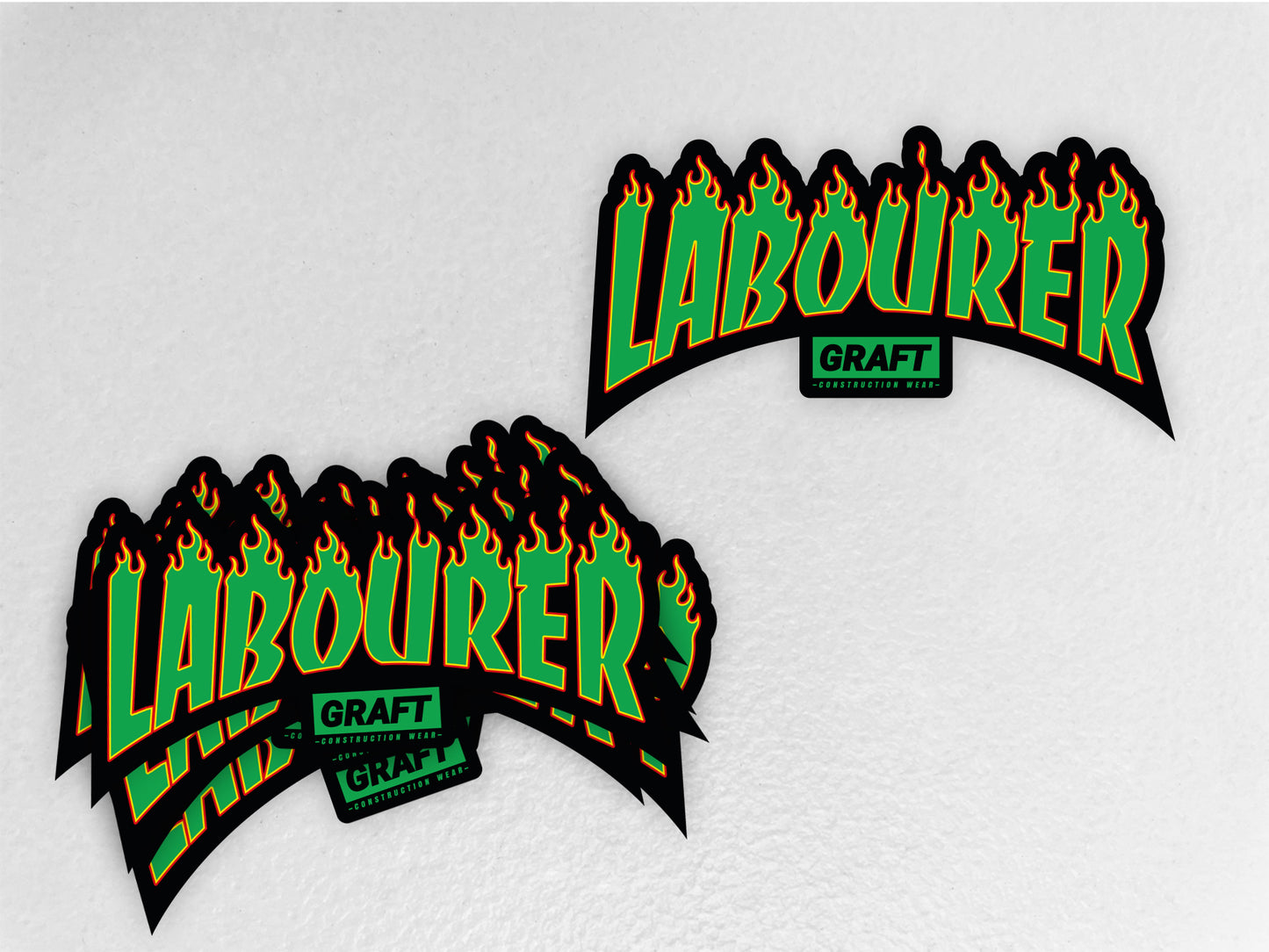 LABOURER - Flame Series Hard Hat Sticker