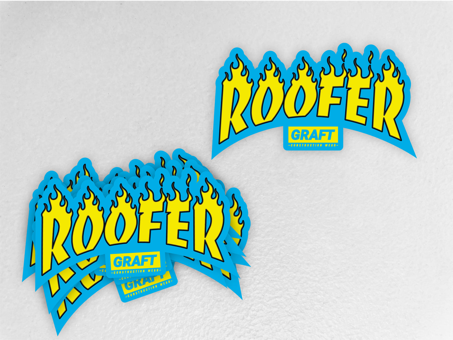 ROOFER - Flame Series Hard Hat Sticker
