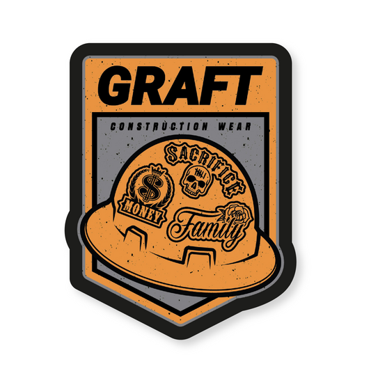 GRAFT ORANGE CLUB LOGO HARD HAT STICKER